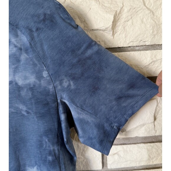 Lululemon Always Agile T Shirt Mens Large Diamond Dye Blue Tie Dye Short Sleeve - Picture 2 of 7